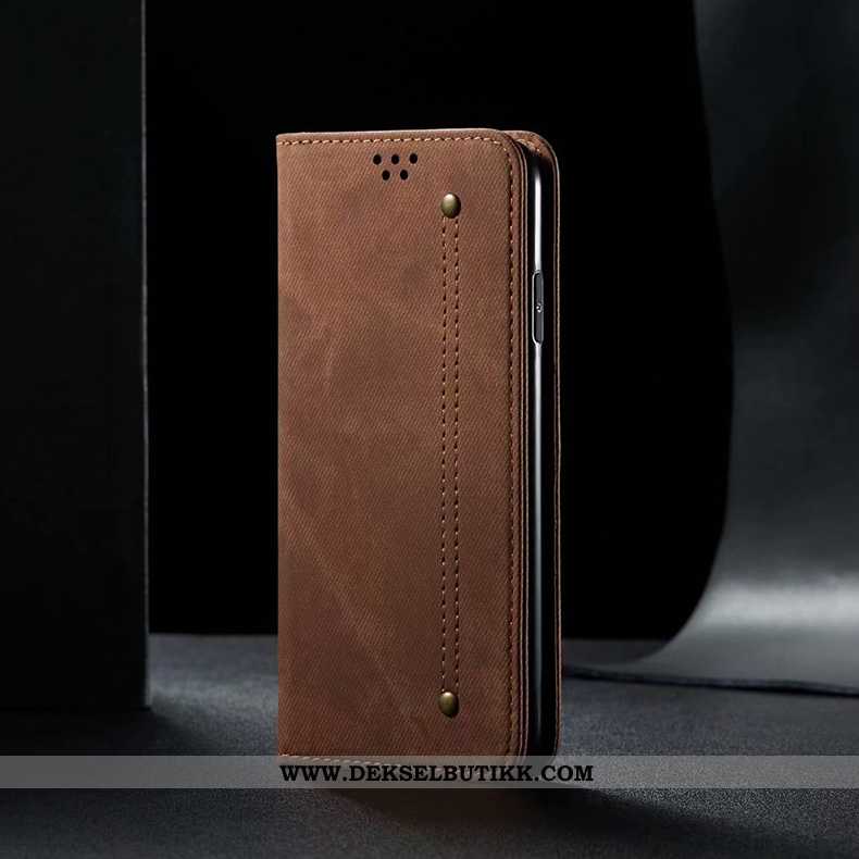 Deksel Samsung Galaxy A10s Beskyttelse Folio Anti-fall Kort Brun, Etui Samsung Galaxy A10s Skinndeks