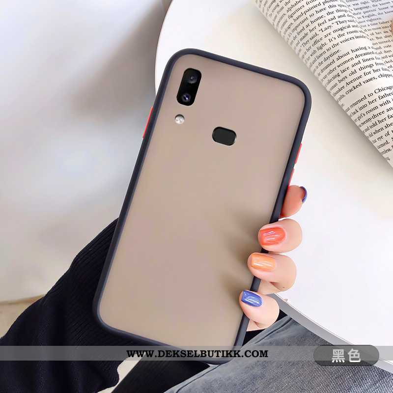 Deksel Samsung Galaxy A10s Nubuck Silikon Anti-fall Lovers Svart, Etui Samsung Galaxy A10s Av Person