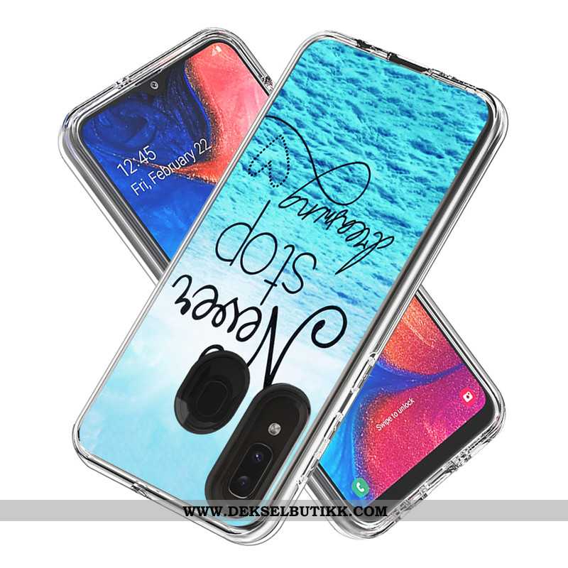 Deksel Samsung Galaxy A20e Cartoon Kort Mobiltelefon Etui Hvitt, Samsung Galaxy A20e Hvit Tilbud