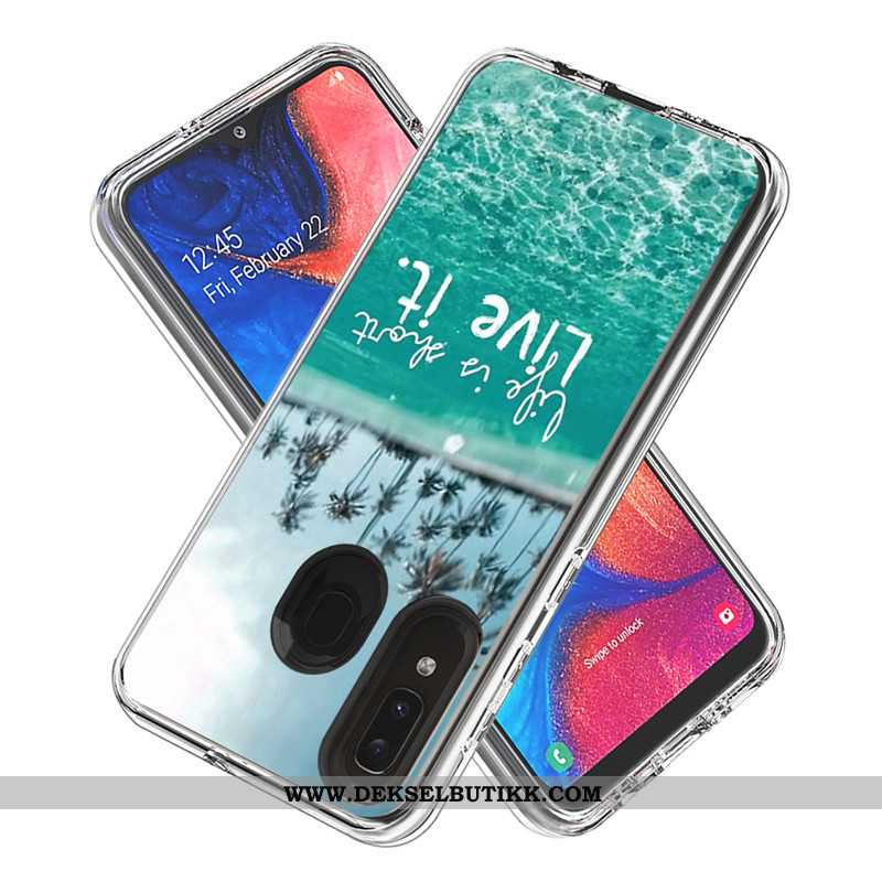 Deksel Samsung Galaxy A20e Cartoon Kort Mobiltelefon Etui Hvitt, Samsung Galaxy A20e Hvit Tilbud