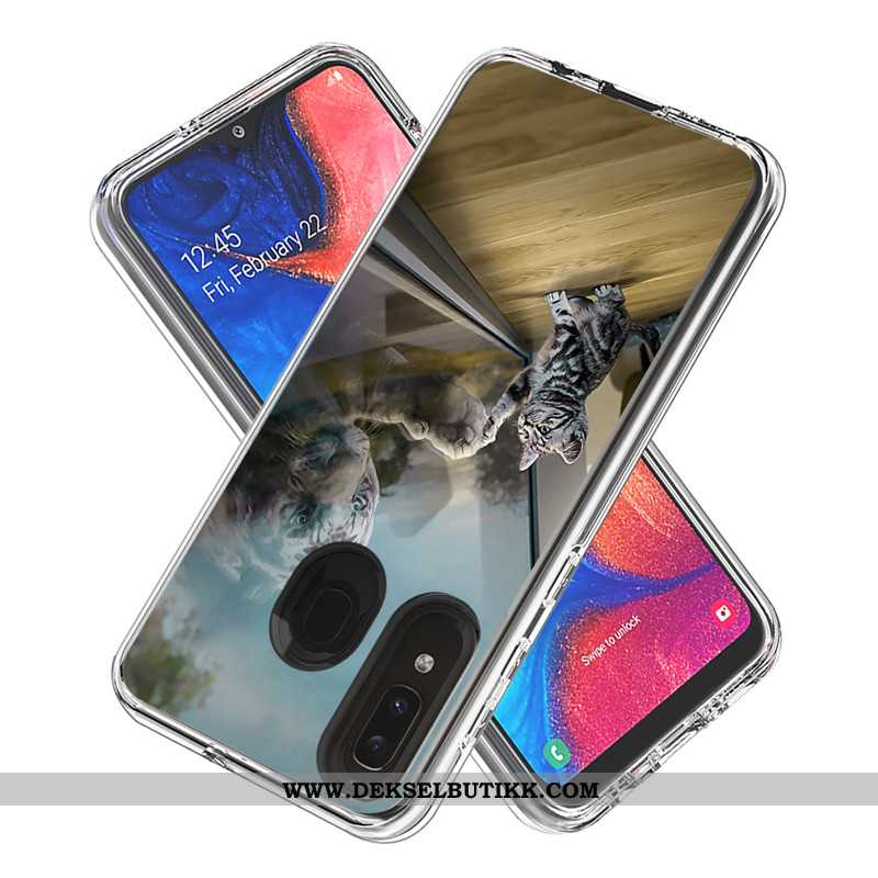 Deksel Samsung Galaxy A20e Cartoon Kort Mobiltelefon Etui Hvitt, Samsung Galaxy A20e Hvit Tilbud