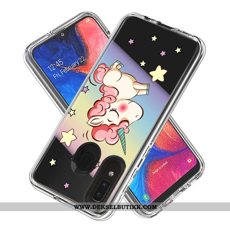 Deksel Samsung Galaxy A20e Cartoon Kort Mobiltelefon Etui Hvitt, Samsung Galaxy A20e Hvit Tilbud