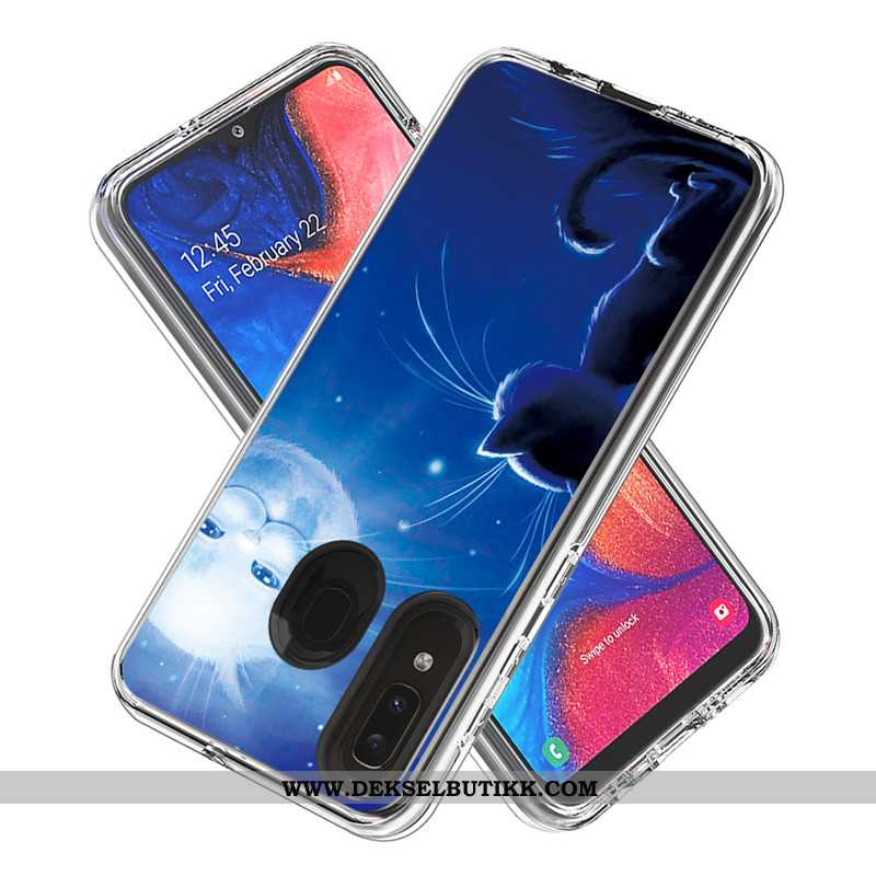 Deksel Samsung Galaxy A20e Cartoon Kort Mobiltelefon Etui Hvitt, Samsung Galaxy A20e Hvit Tilbud