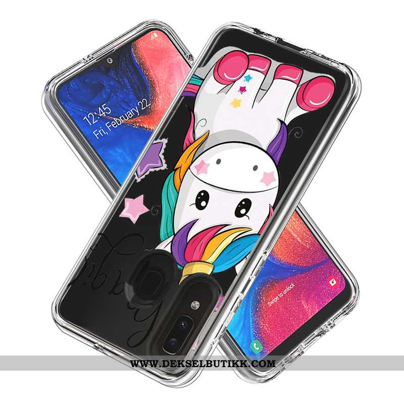 Deksel Samsung Galaxy A20e Cartoon Kort Mobiltelefon Etui Hvitt, Samsung Galaxy A20e Hvit Tilbud