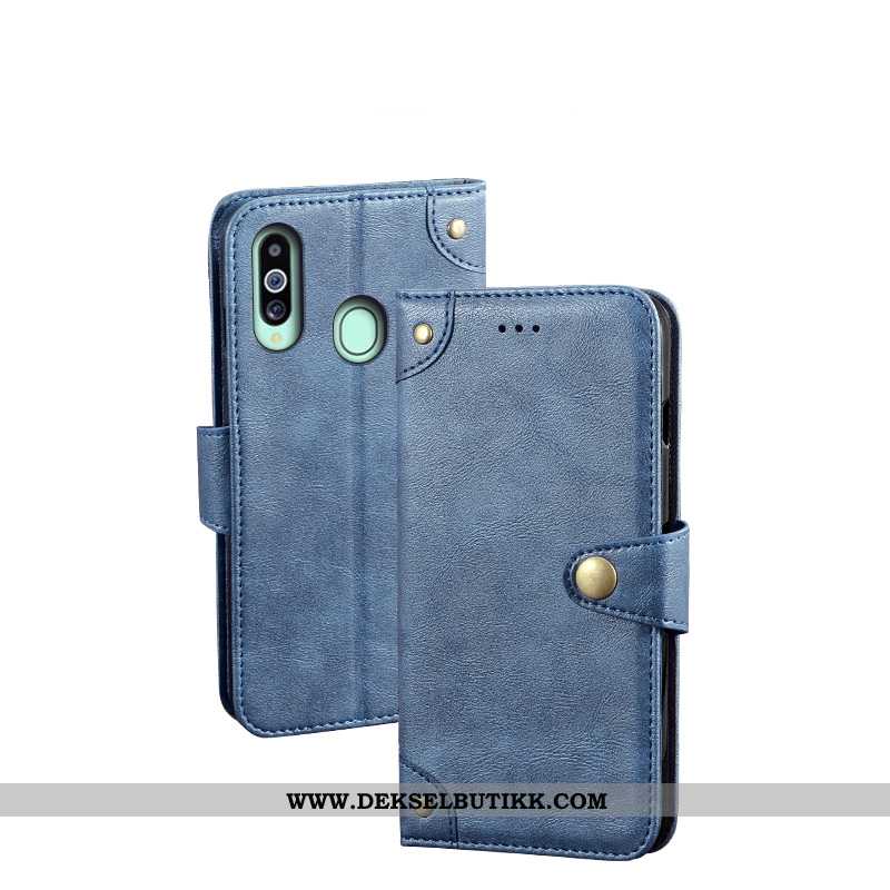 Deksel Samsung Galaxy A20s Beskyttelse Svart Folio, Etui Samsung Galaxy A20s Skinndeksel Tilbud