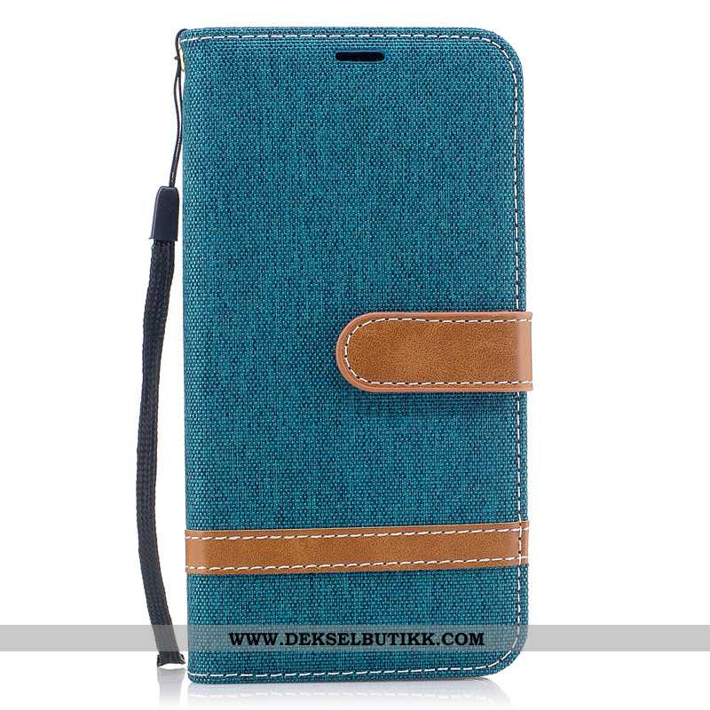 Deksel Samsung Galaxy A20s Skinndeksel Enkel Folio Blå, Etui Samsung Galaxy A20s Lommebok Billige