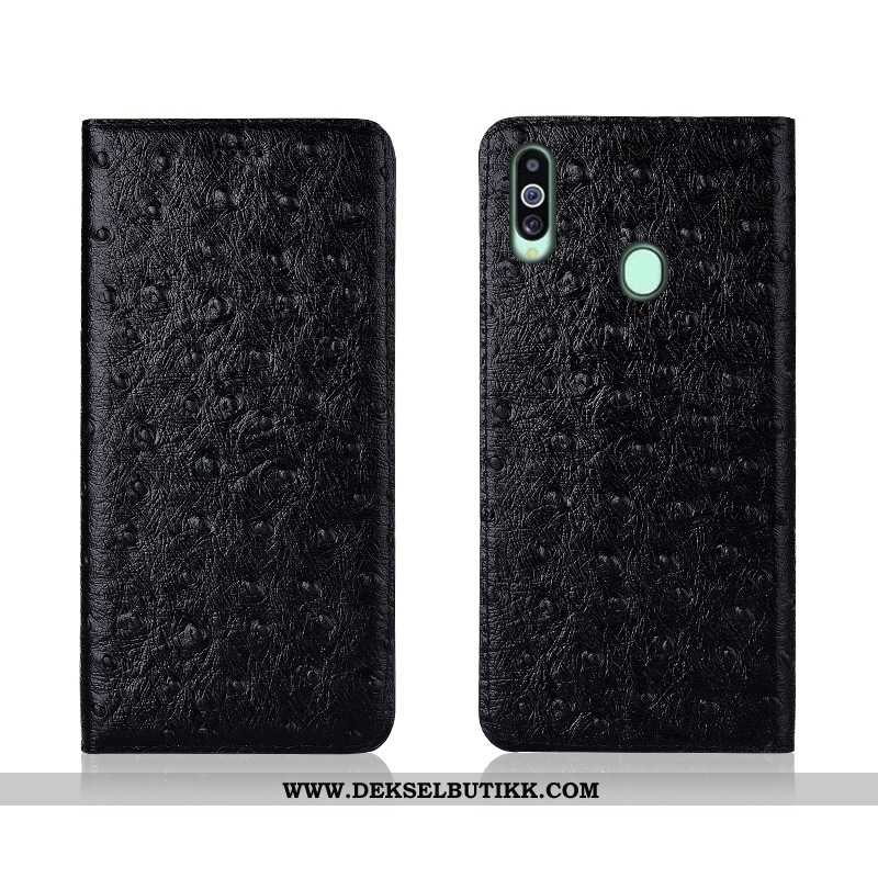 Deksel Samsung Galaxy A20s Skinndeksel Mønster Svart Beskyttelse, Etui Samsung Galaxy A20s Nubuck Ti