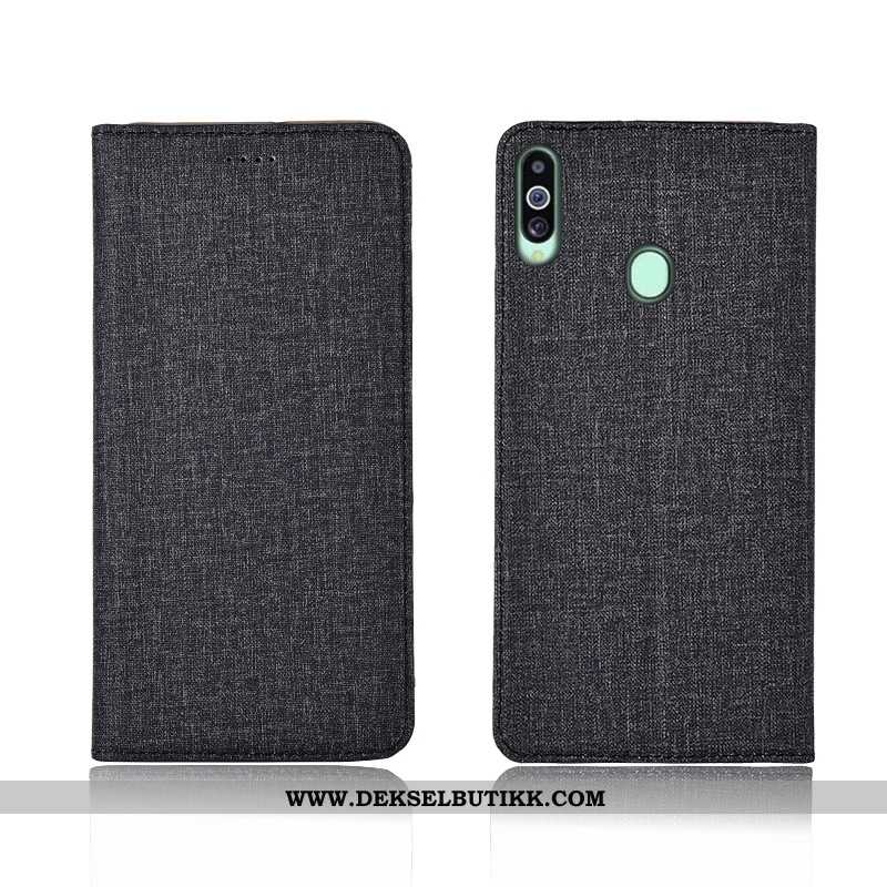 Deksel Samsung Galaxy A20s Trend Etui Bomull Nubuck Svart, Samsung Galaxy A20s Myke Kjøpe