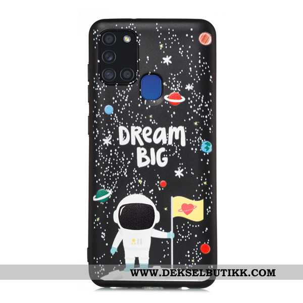 Deksel Samsung Galaxy A21s Cartoon Svart Mobiltelefon Alt Inkludert, Etui Samsung Galaxy A21s Nubuck