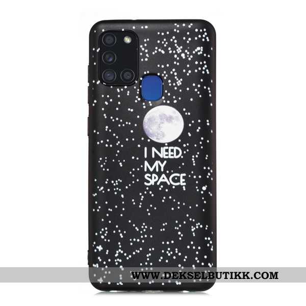 Deksel Samsung Galaxy A21s Cartoon Svart Mobiltelefon Alt Inkludert, Etui Samsung Galaxy A21s Nubuck