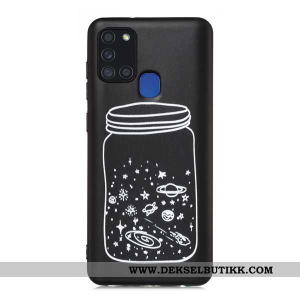 Deksel Samsung Galaxy A21s Cartoon Svart Mobiltelefon Alt Inkludert, Etui Samsung Galaxy A21s Nubuck