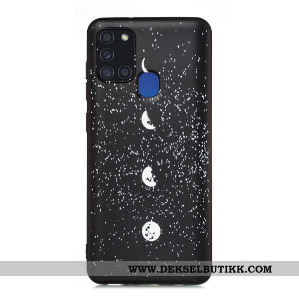 Deksel Samsung Galaxy A21s Cartoon Svart Mobiltelefon Alt Inkludert, Etui Samsung Galaxy A21s Nubuck