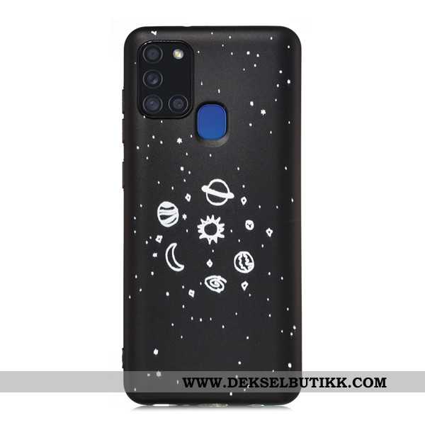 Deksel Samsung Galaxy A21s Cartoon Svart Mobiltelefon Alt Inkludert, Etui Samsung Galaxy A21s Nubuck