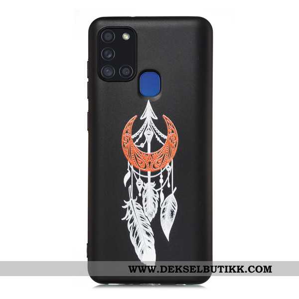 Deksel Samsung Galaxy A21s Cartoon Svart Mobiltelefon Alt Inkludert, Etui Samsung Galaxy A21s Nubuck