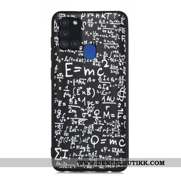 Deksel Samsung Galaxy A21s Cartoon Svart Mobiltelefon Alt Inkludert, Etui Samsung Galaxy A21s Nubuck