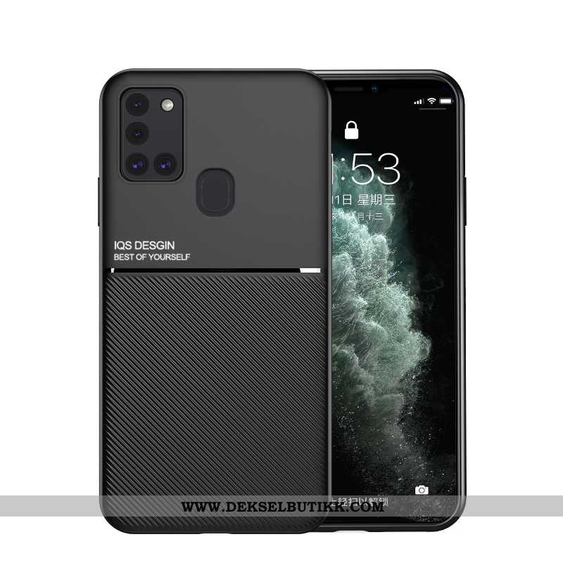 Deksel Samsung Galaxy A21s Nubuck Mobiltelefon Trend Silikon Svart, Etui Samsung Galaxy A21s Av Pers