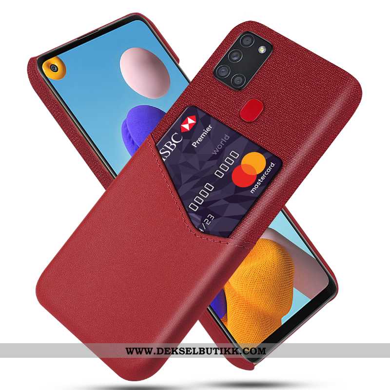 Deksel Samsung Galaxy A21s Skinndeksel Stjernene Beskyttelse Rød, Etui Samsung Galaxy A21s Av Person