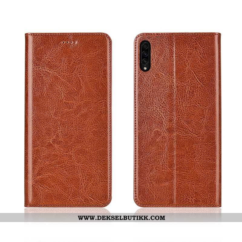 Deksel Samsung Galaxy A30s Myke Folio Nubuck Nye Brun, Etui Samsung Galaxy A30s Silikon Billig