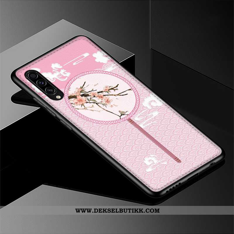 Deksel Samsung Galaxy A30s Mønster Mobiltelefon Silikon Skinn Lær Rosa, Etui Samsung Galaxy A30s Tre