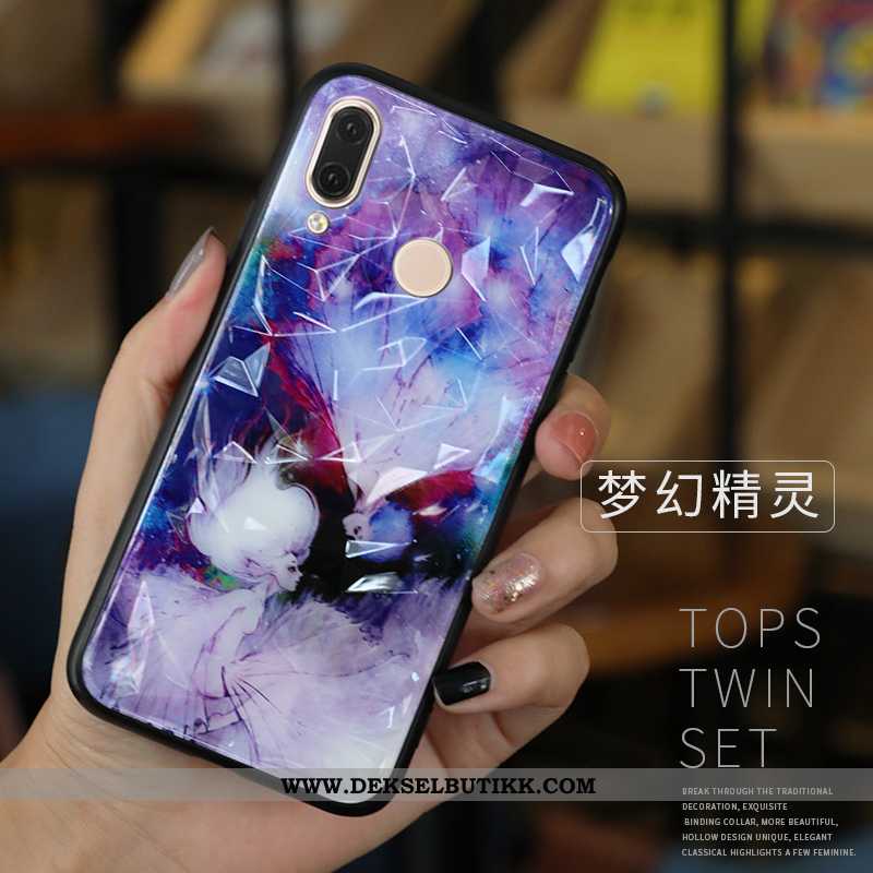 Deksel Samsung Galaxy A40 Beskyttelse Kreativ Myke Av Personlighet Blå, Etui Samsung Galaxy A40 Glas