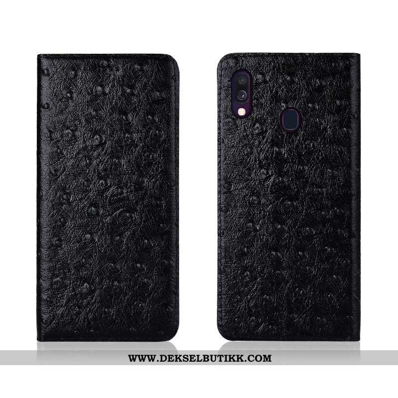 Deksel Samsung Galaxy A40 Skinndeksel Silikon Myke Mønster Svart, Etui Samsung Galaxy A40 Nubuck Til