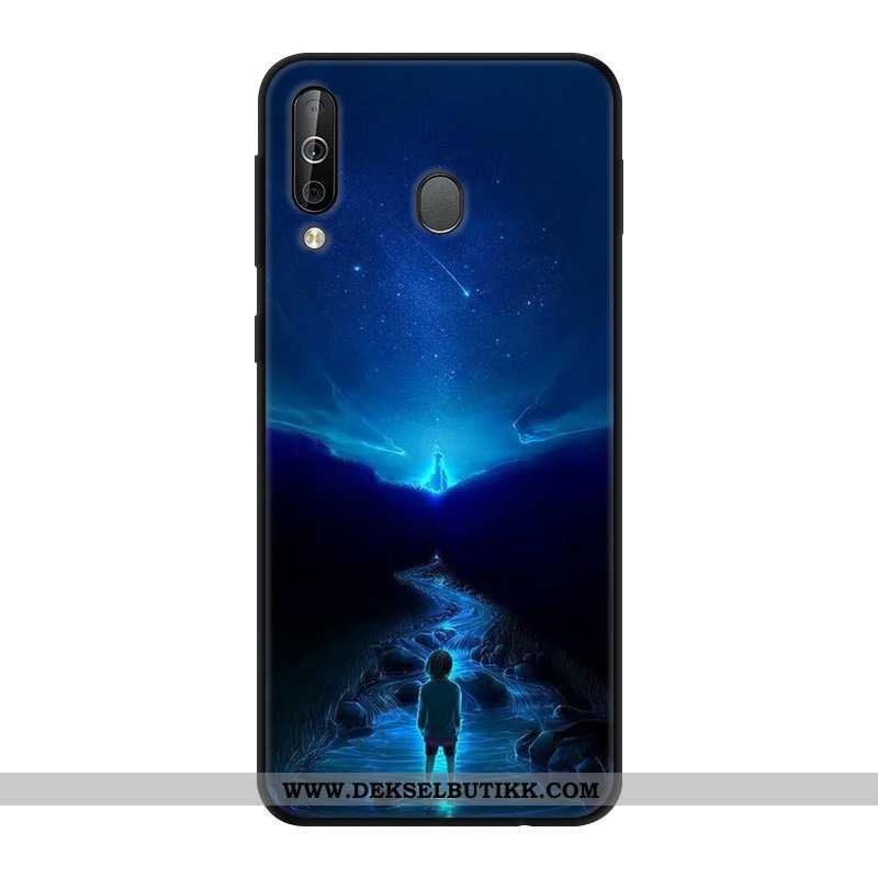 Deksel Samsung Galaxy A40s Glass Stjernene Kreativ Etui Mørkeblå, Samsung Galaxy A40s Av Personlighe