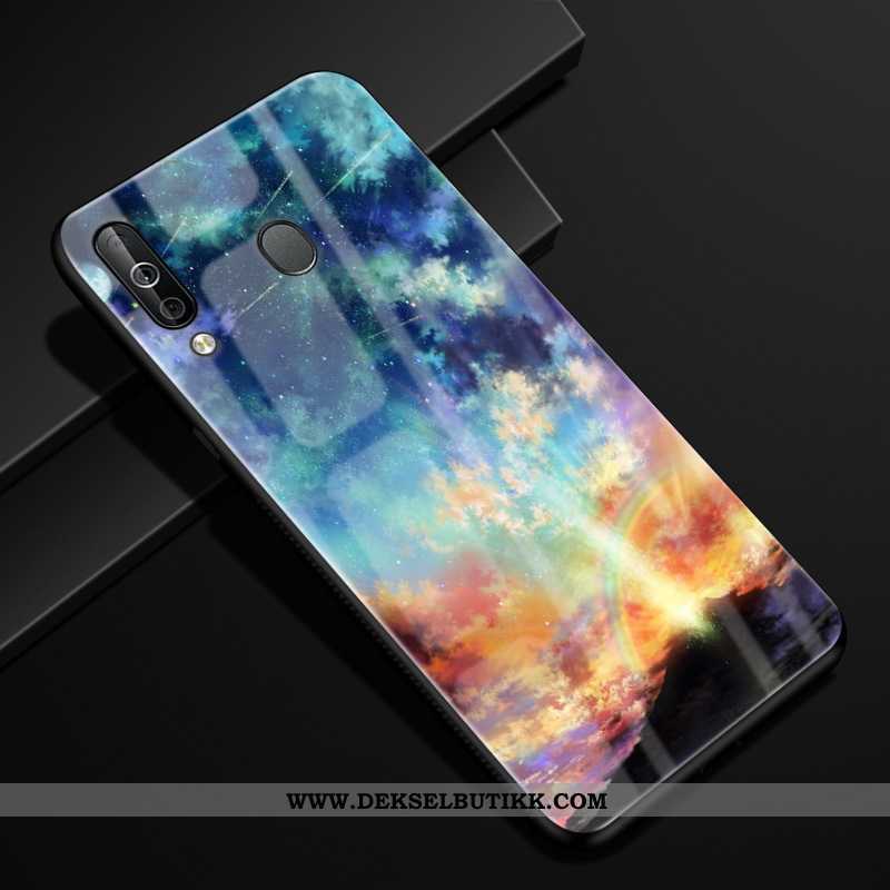 Deksel Samsung Galaxy A40s Glass Stjernene Kreativ Etui Mørkeblå, Samsung Galaxy A40s Av Personlighe