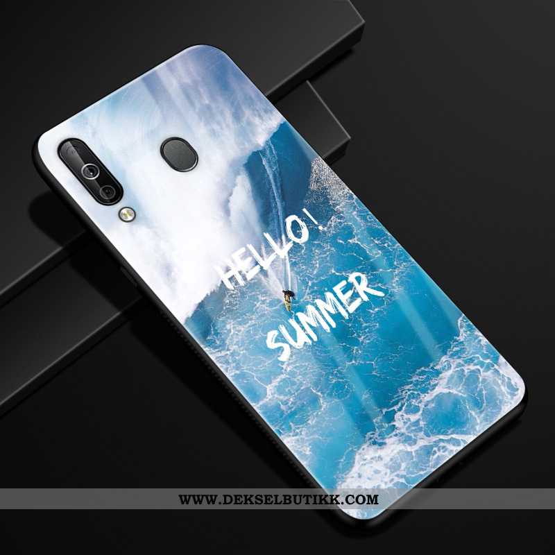 Deksel Samsung Galaxy A40s Glass Stjernene Kreativ Etui Mørkeblå, Samsung Galaxy A40s Av Personlighe