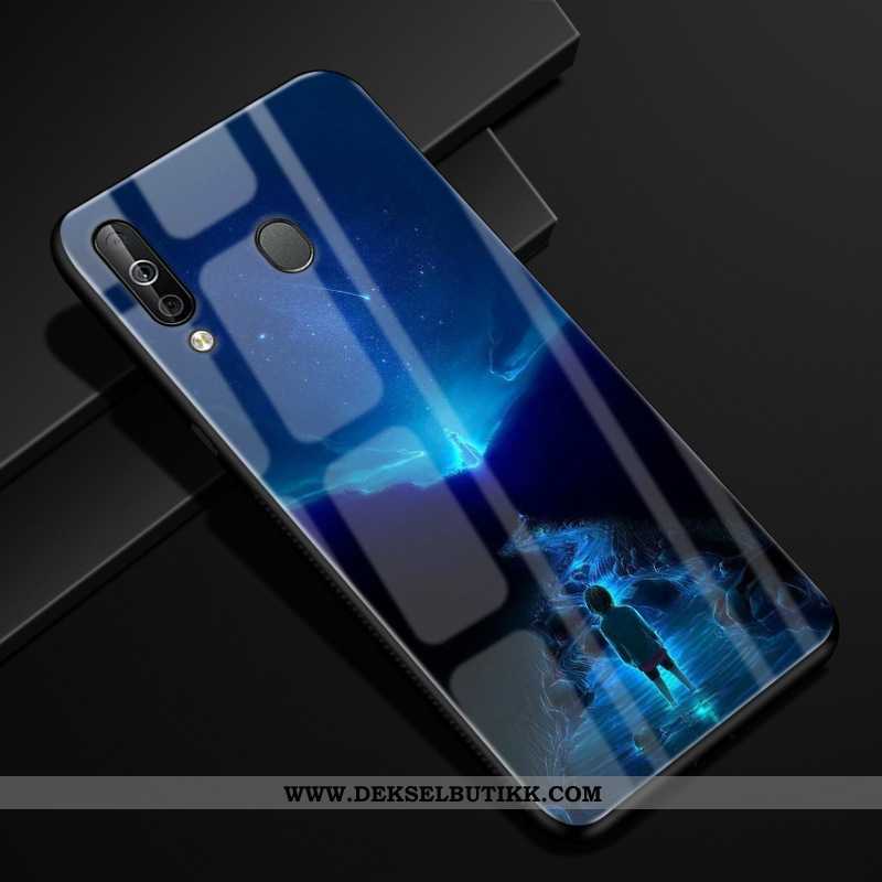 Deksel Samsung Galaxy A40s Glass Stjernene Kreativ Etui Mørkeblå, Samsung Galaxy A40s Av Personlighe