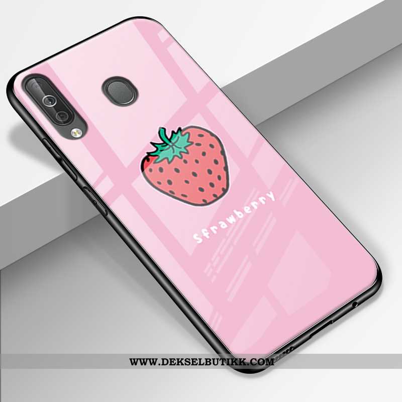 Deksel Samsung Galaxy A40s Glass Tilpass Silikon Rosa, Etui Samsung Galaxy A40s Trend Butikk