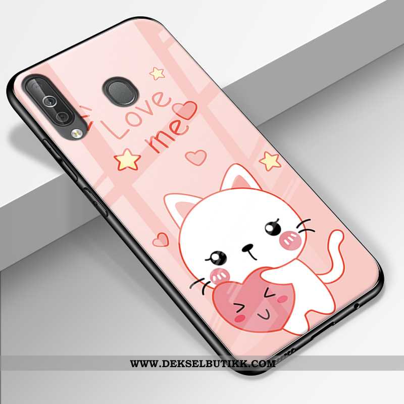 Deksel Samsung Galaxy A40s Glass Tilpass Silikon Rosa, Etui Samsung Galaxy A40s Trend Butikk