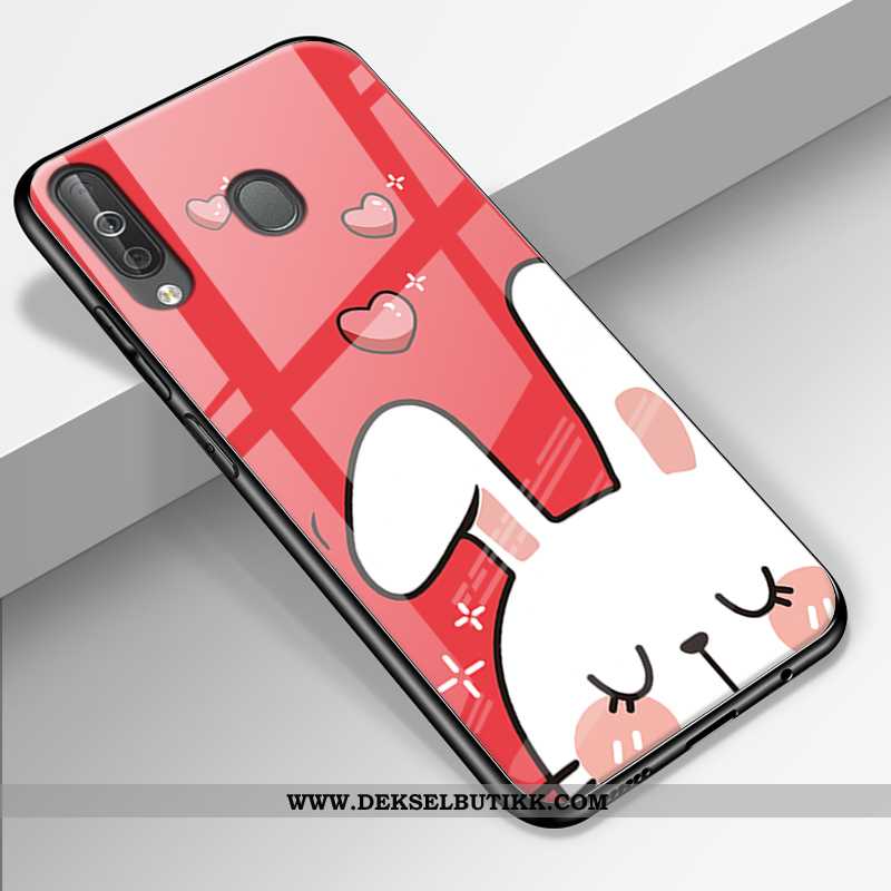 Deksel Samsung Galaxy A40s Glass Tilpass Silikon Rosa, Etui Samsung Galaxy A40s Trend Butikk