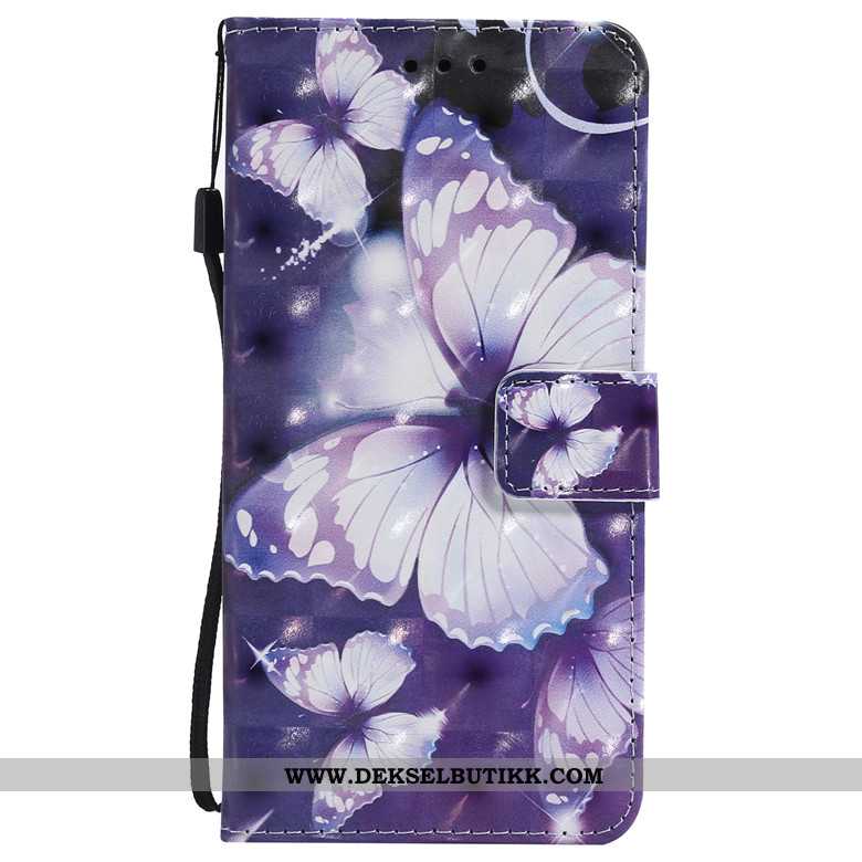 Deksel Samsung Galaxy A40s Skinndeksel Mobiltelefon Folio Lilla, Etui Samsung Galaxy A40s Cartoon Bi