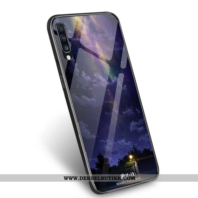 Deksel Samsung Galaxy A50 Glass Farge Malt Trend Hard Lilla, Etui Samsung Galaxy A50 Mote Billige