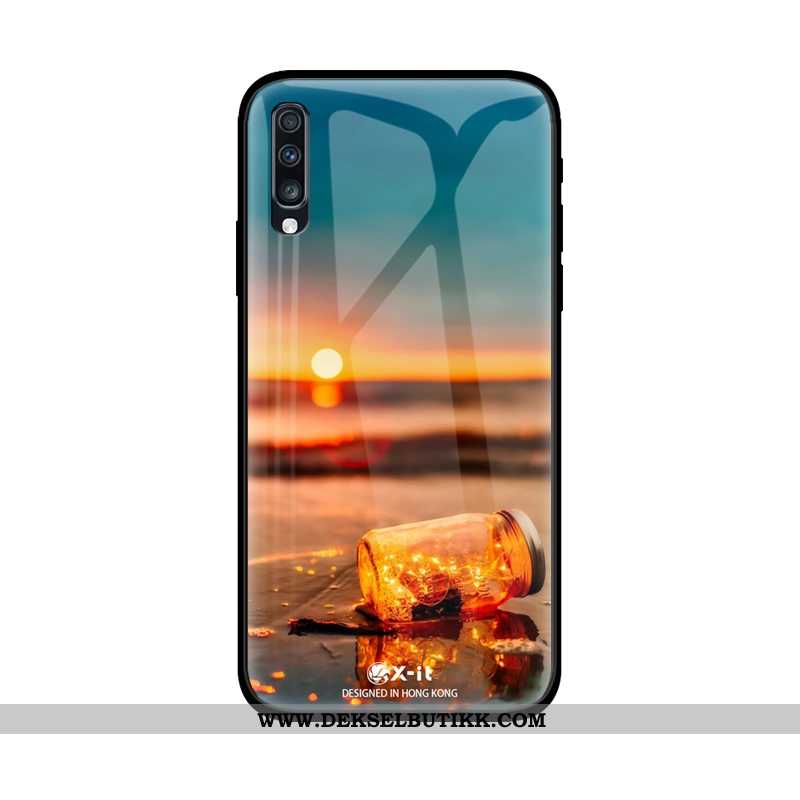 Deksel Samsung Galaxy A50 Glass Farge Malt Trend Hard Lilla, Etui Samsung Galaxy A50 Mote Billige