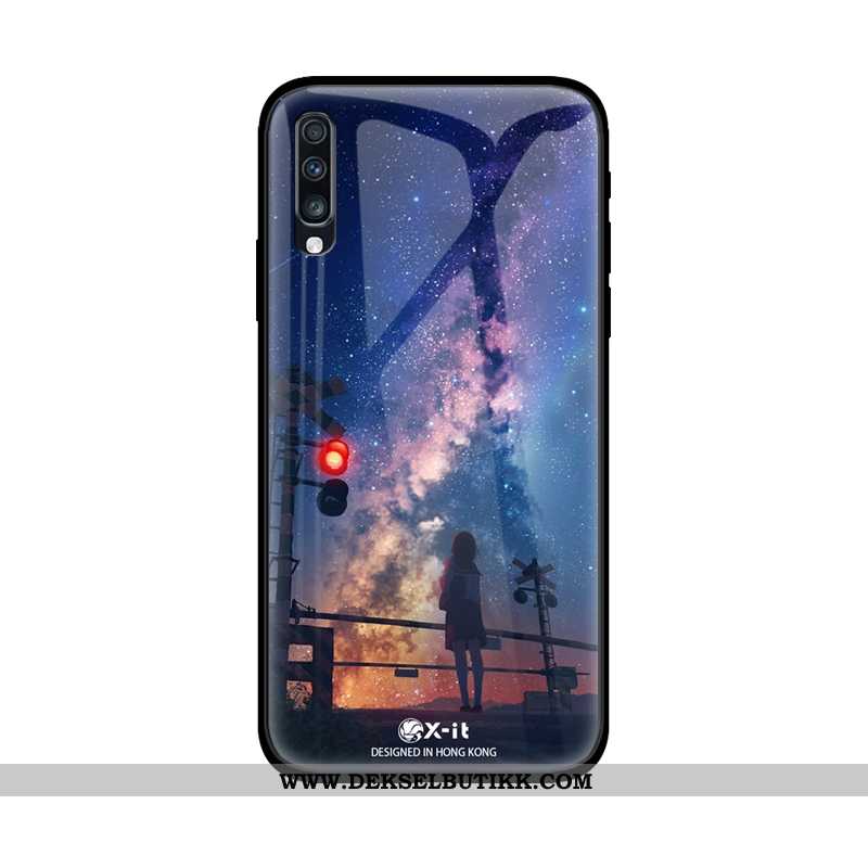 Deksel Samsung Galaxy A50 Glass Farge Malt Trend Hard Lilla, Etui Samsung Galaxy A50 Mote Billige