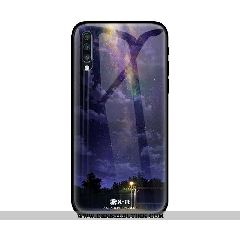 Deksel Samsung Galaxy A50 Glass Farge Malt Trend Hard Lilla, Etui Samsung Galaxy A50 Mote Billige