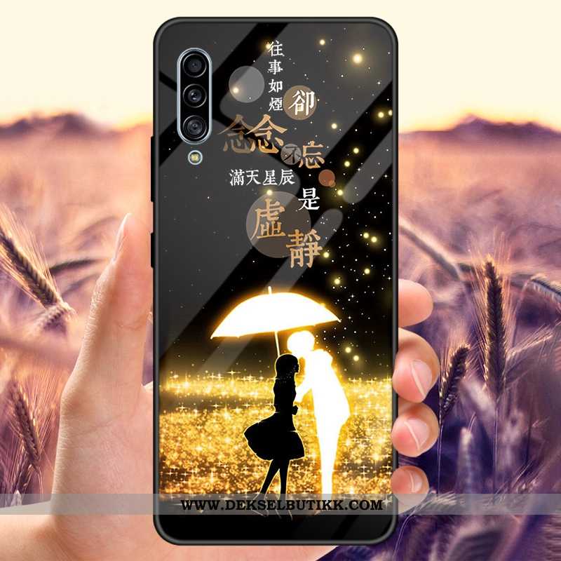 Deksel Samsung Galaxy A50 Glass Tempe~~pos Stjernene Lovers Mørkeblå, Etui Samsung Galaxy A50 Alt In