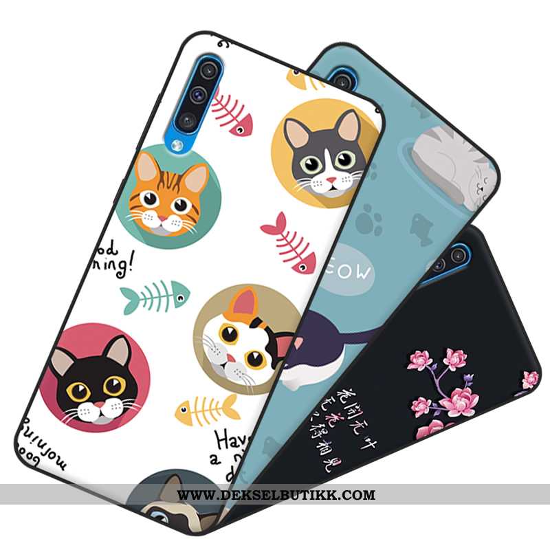 Deksel Samsung Galaxy A50 Silikon Etui Cartoon Hvit Hvitt, Samsung Galaxy A50 Beskyttelse På Nett