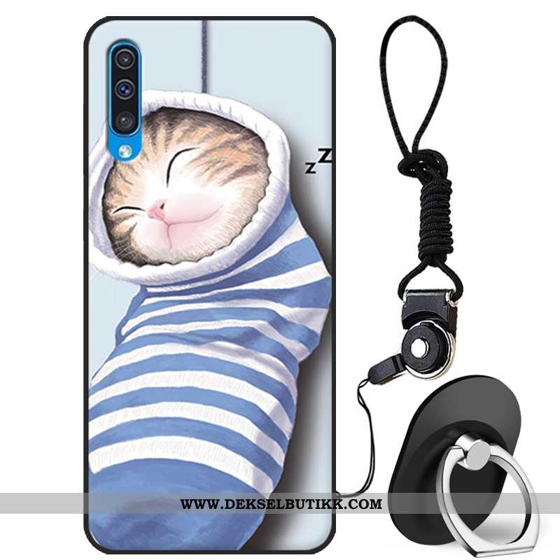 Deksel Samsung Galaxy A50 Silikon Etui Cartoon Hvit Hvitt, Samsung Galaxy A50 Beskyttelse På Nett