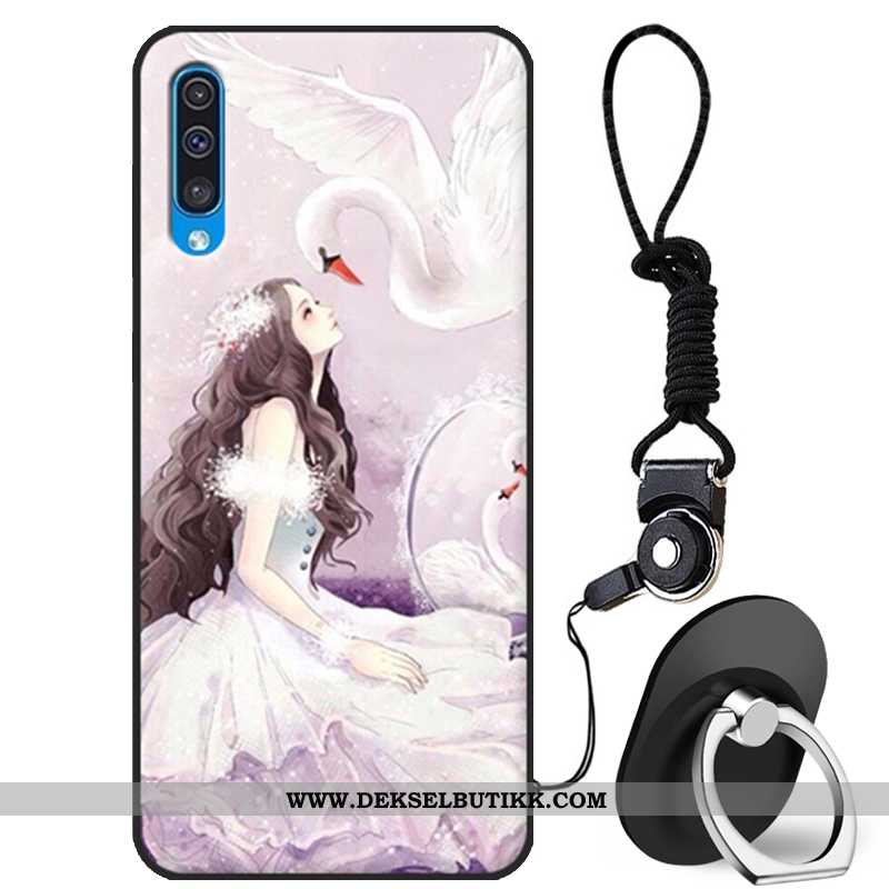 Deksel Samsung Galaxy A50 Silikon Etui Cartoon Hvit Hvitt, Samsung Galaxy A50 Beskyttelse På Nett