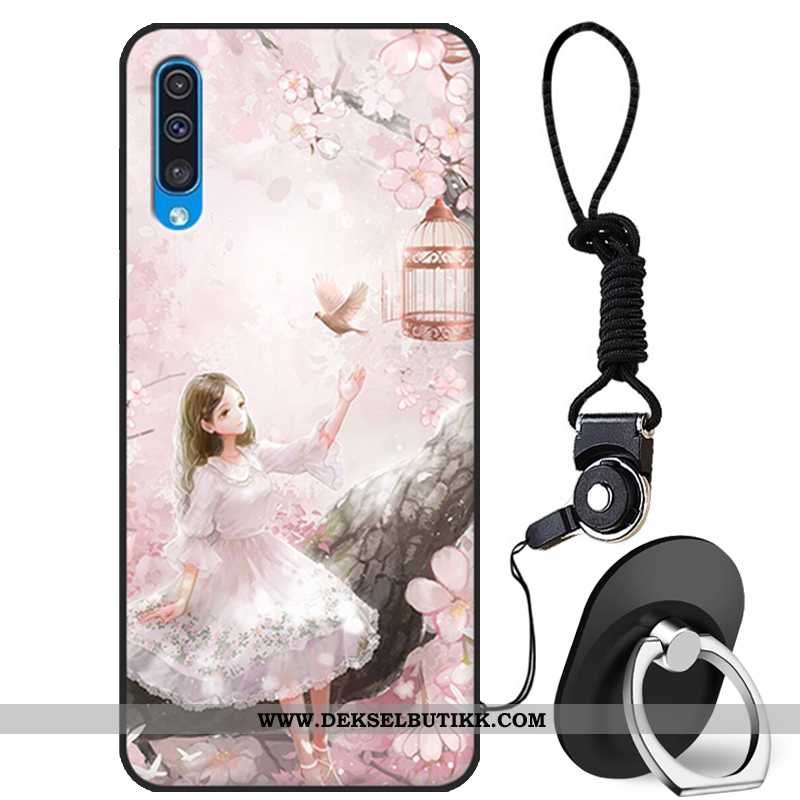 Deksel Samsung Galaxy A50 Silikon Etui Cartoon Hvit Hvitt, Samsung Galaxy A50 Beskyttelse På Nett