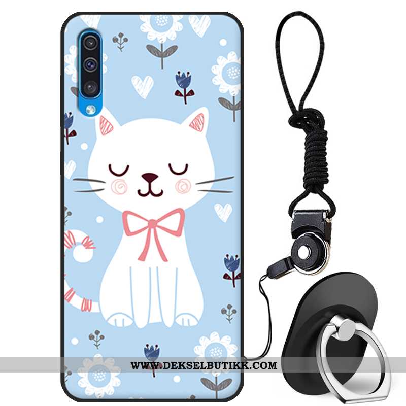 Deksel Samsung Galaxy A50 Silikon Etui Cartoon Hvit Hvitt, Samsung Galaxy A50 Beskyttelse På Nett