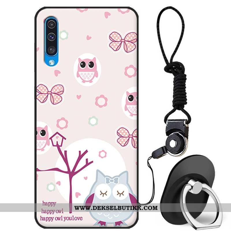 Deksel Samsung Galaxy A50 Silikon Etui Cartoon Hvit Hvitt, Samsung Galaxy A50 Beskyttelse På Nett