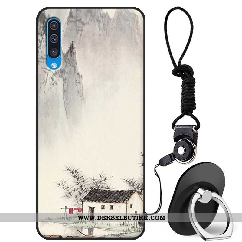 Deksel Samsung Galaxy A50 Silikon Etui Cartoon Hvit Hvitt, Samsung Galaxy A50 Beskyttelse På Nett