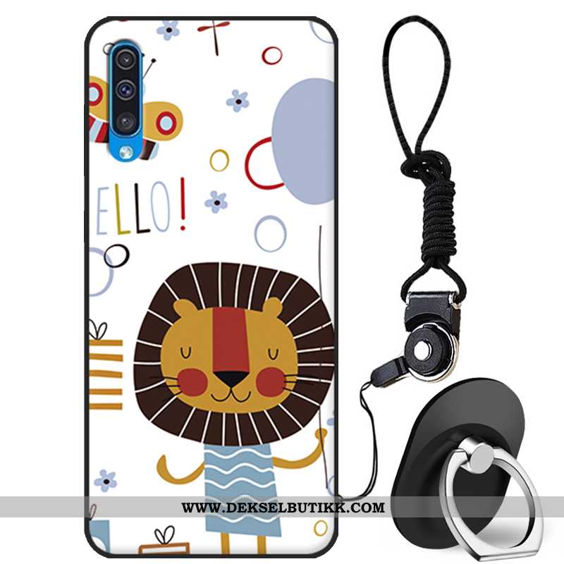 Deksel Samsung Galaxy A50 Silikon Etui Cartoon Hvit Hvitt, Samsung Galaxy A50 Beskyttelse På Nett