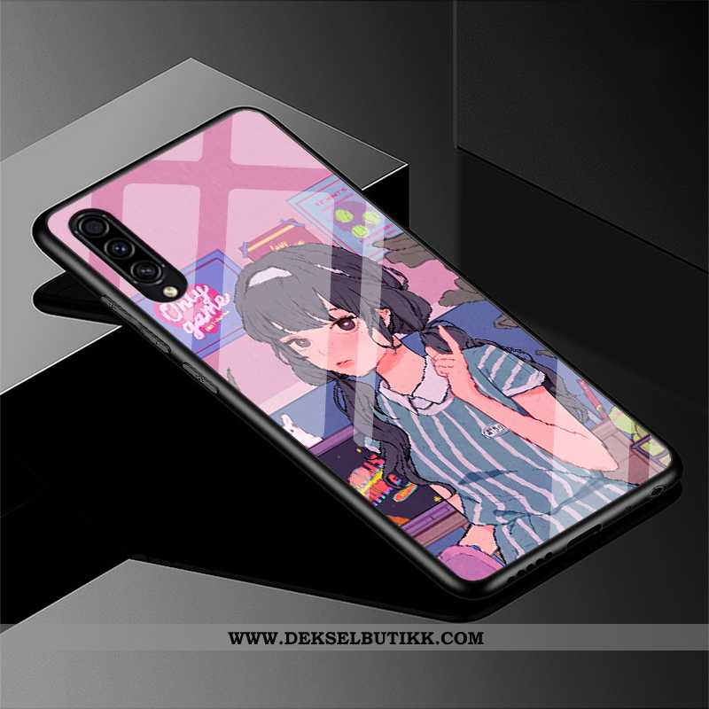 Deksel Samsung Galaxy A50s Glass Lilla Enkel Silikon, Etui Samsung Galaxy A50s Vakker Billig