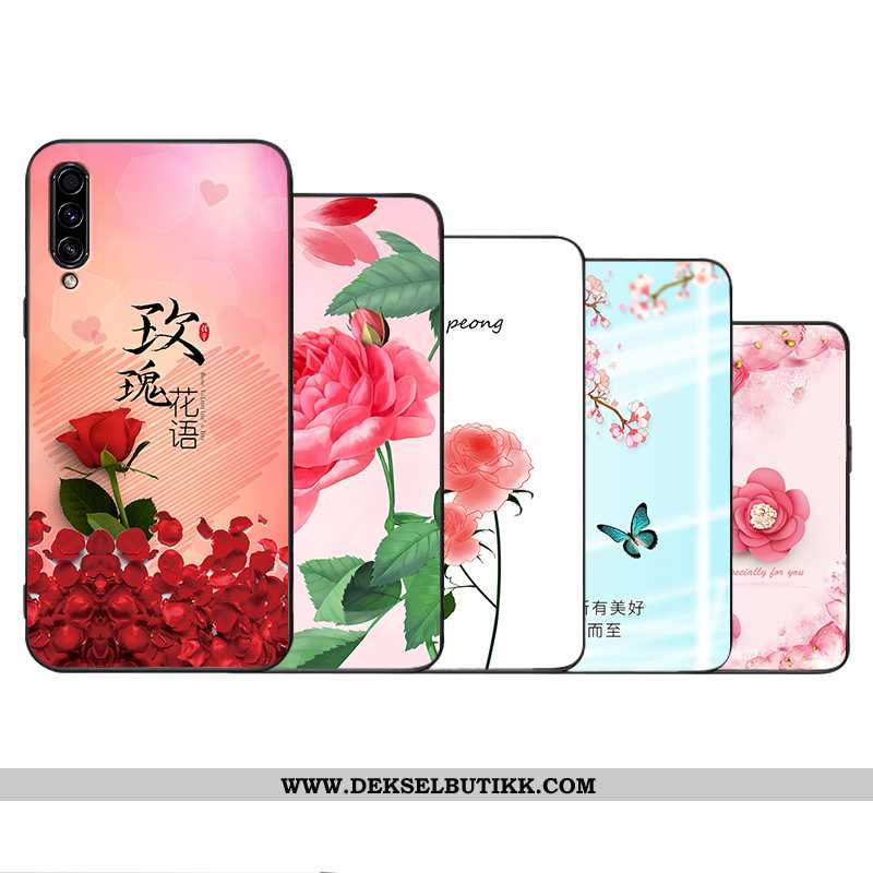 Deksel Samsung Galaxy A50s Vintage Tynne Silikon Stjernene Rosa, Etui Samsung Galaxy A50s Mønster På