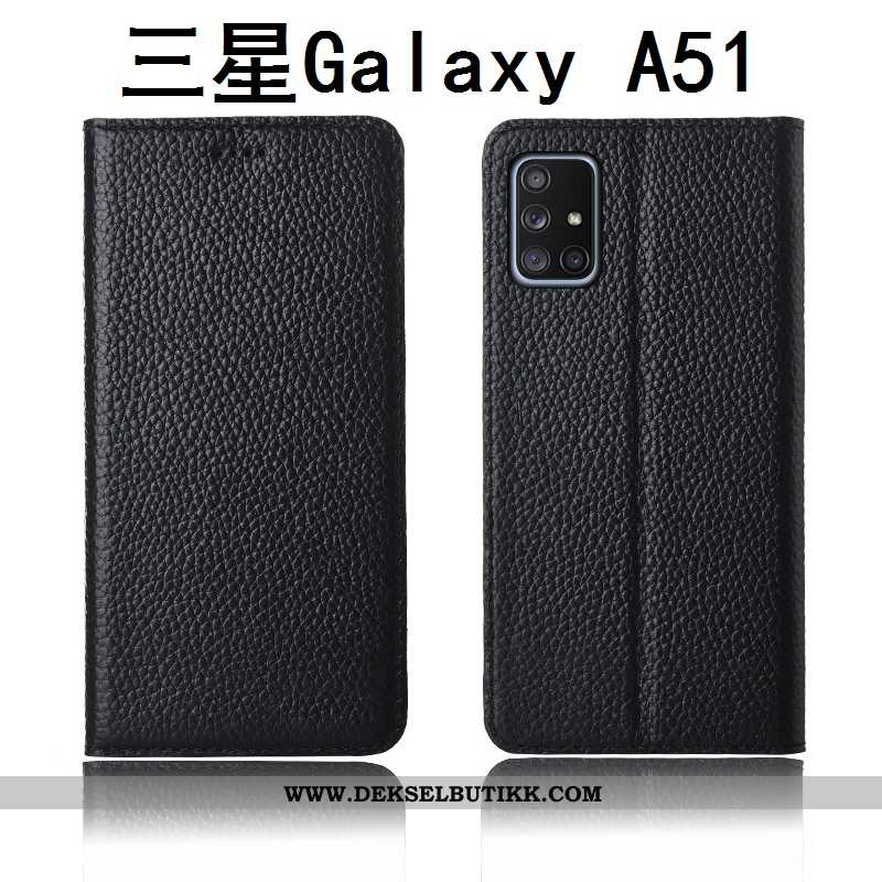 Deksel Samsung Galaxy A51 Nubuck Etui Mobiltelefon Beskyttelsedeksel Khaki, Samsung Galaxy A51 Skinn