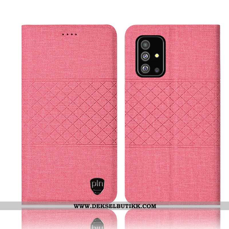 Deksel Samsung Galaxy A51 Skinndeksel Folio Mobiltelefon Bomull Rosa, Etui Samsung Galaxy A51 Beskyt